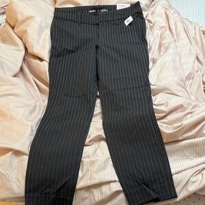 Old Navy Black Pinstripe Ankle Pants